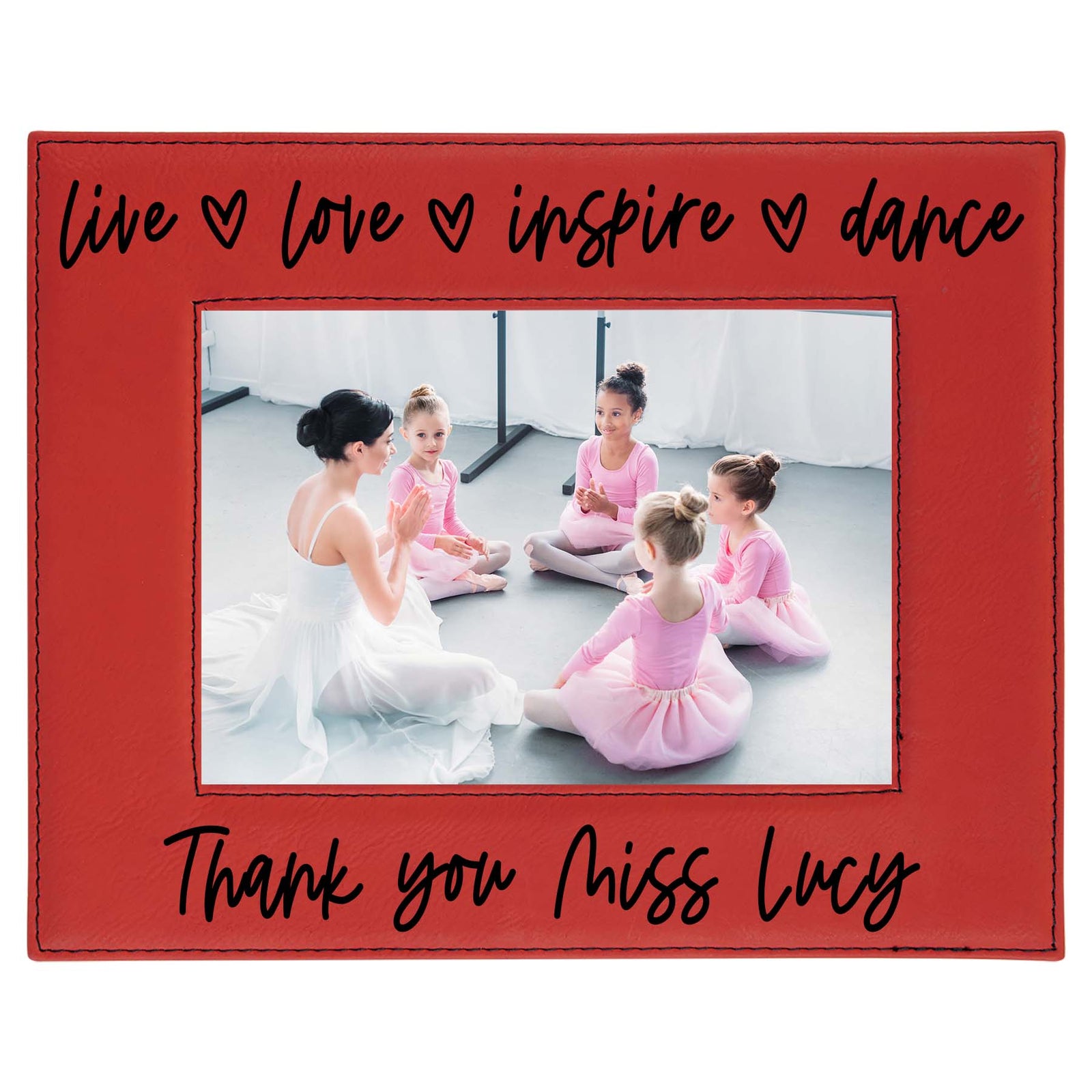 Dance Teacher Personalized Engraved Dark Red Frame by Sunny Box