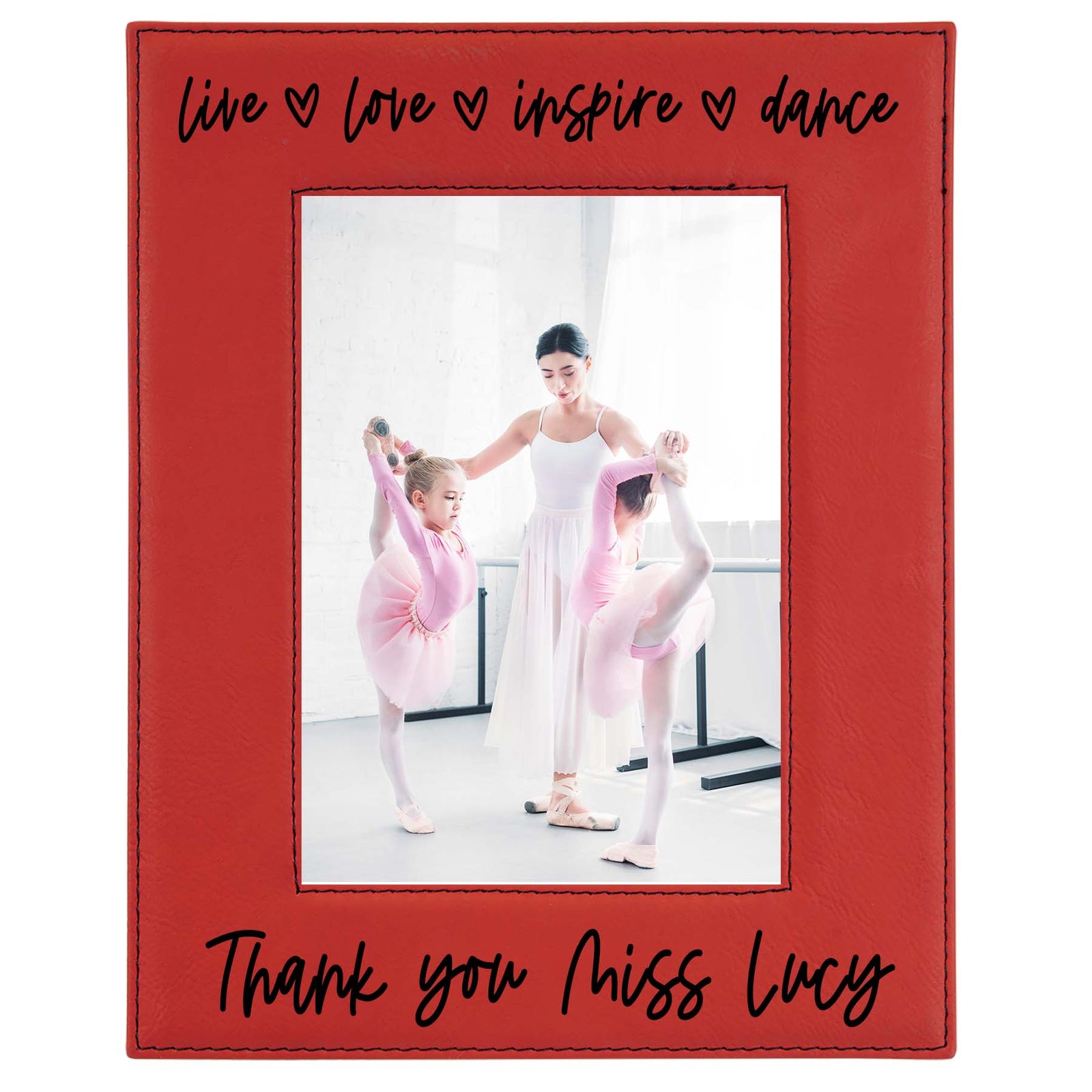 Dance Teacher Personalized Engraved Dark Red Frame by Sunny Box