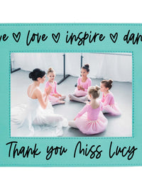 Dance Teacher Personalized Engraved Teal Frame by Sunny Box