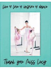 Dance Teacher Personalized Engraved Teal Frame by Sunny Box