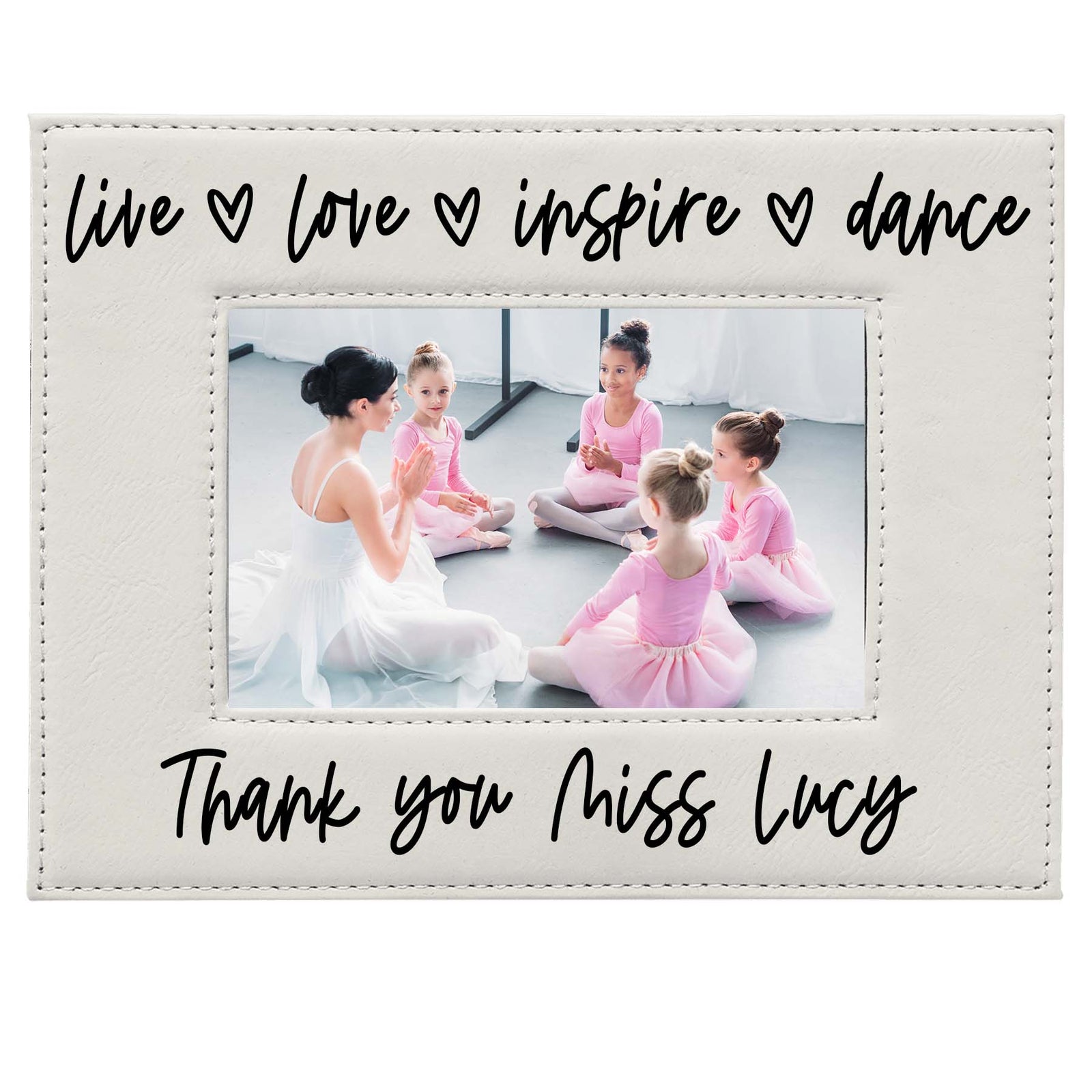 Dance Teacher Personalized Engraved White Frame by Sunny Box
