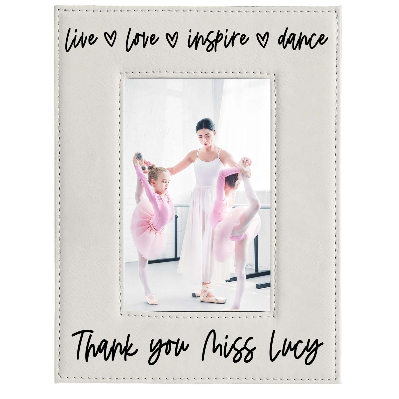 Dance Teacher Personalized Engraved White Frame by Sunny Box
