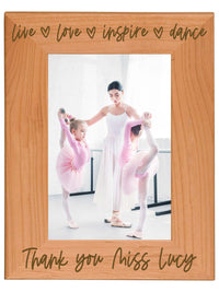 Dance Teacher Personalized Engraved Wood Picture Frame by Sunny Box