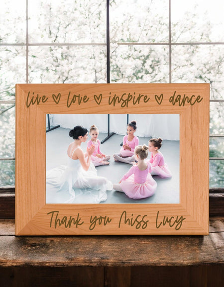 Dance Teacher Personalized Engraved Wood Picture Frame by Sunny Box
