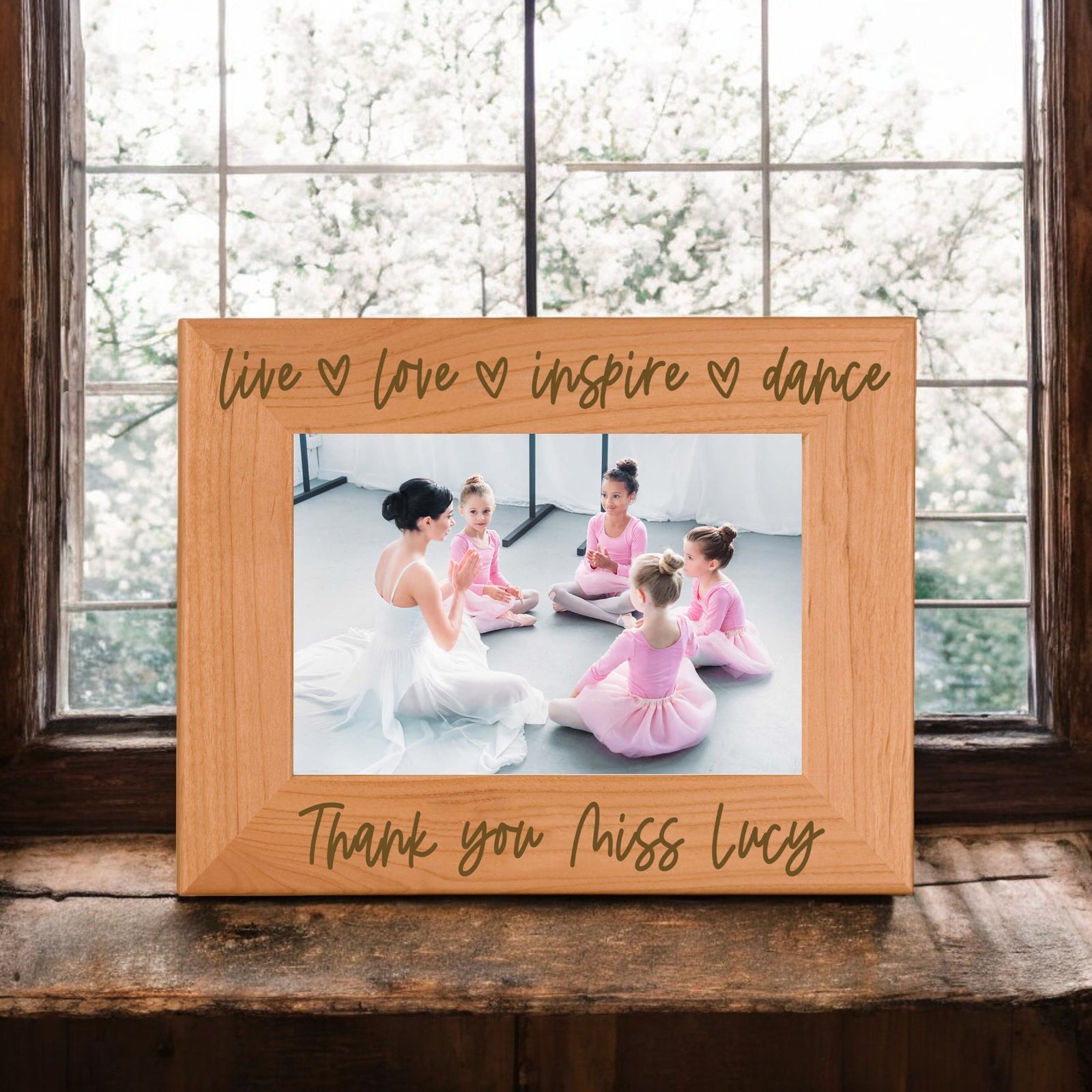 Dance Teacher Personalized Engraved Wood Picture Frame by Sunny Box
