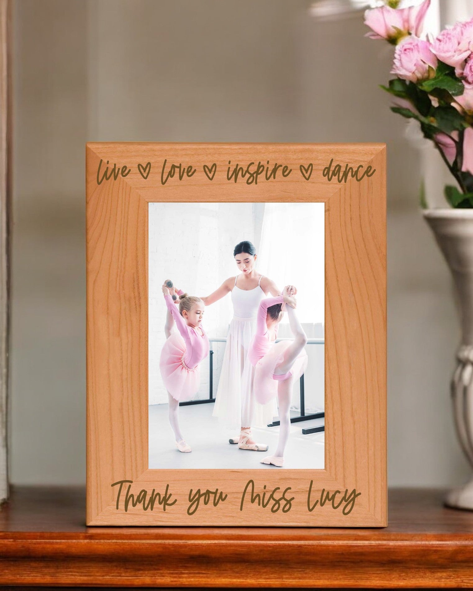 Dance Teacher Personalized Engraved Wood Picture Frame by Sunny Box