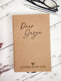 Letters To My Son Personalized Journal Cork
