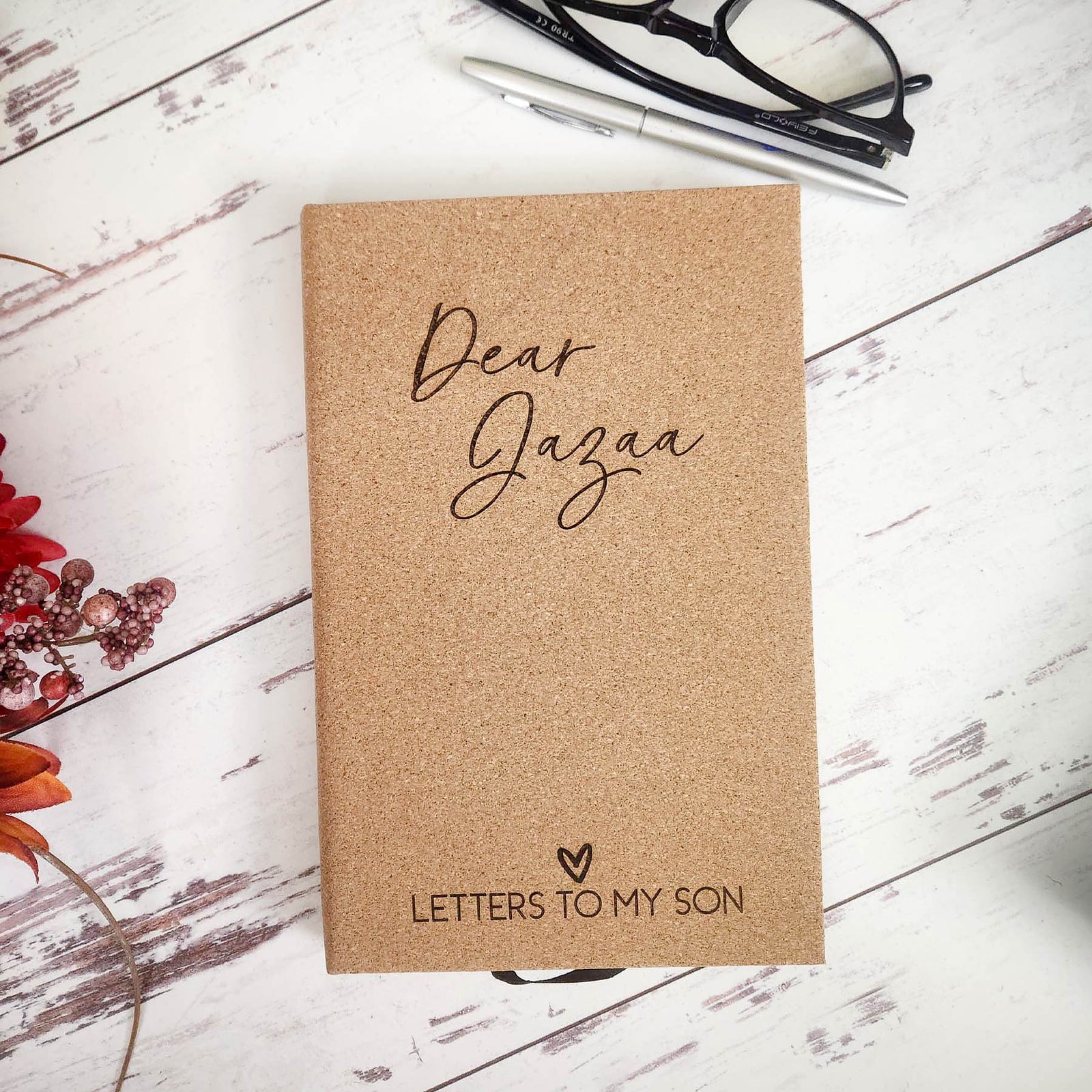 Letters To My Son Personalized Journal Cork