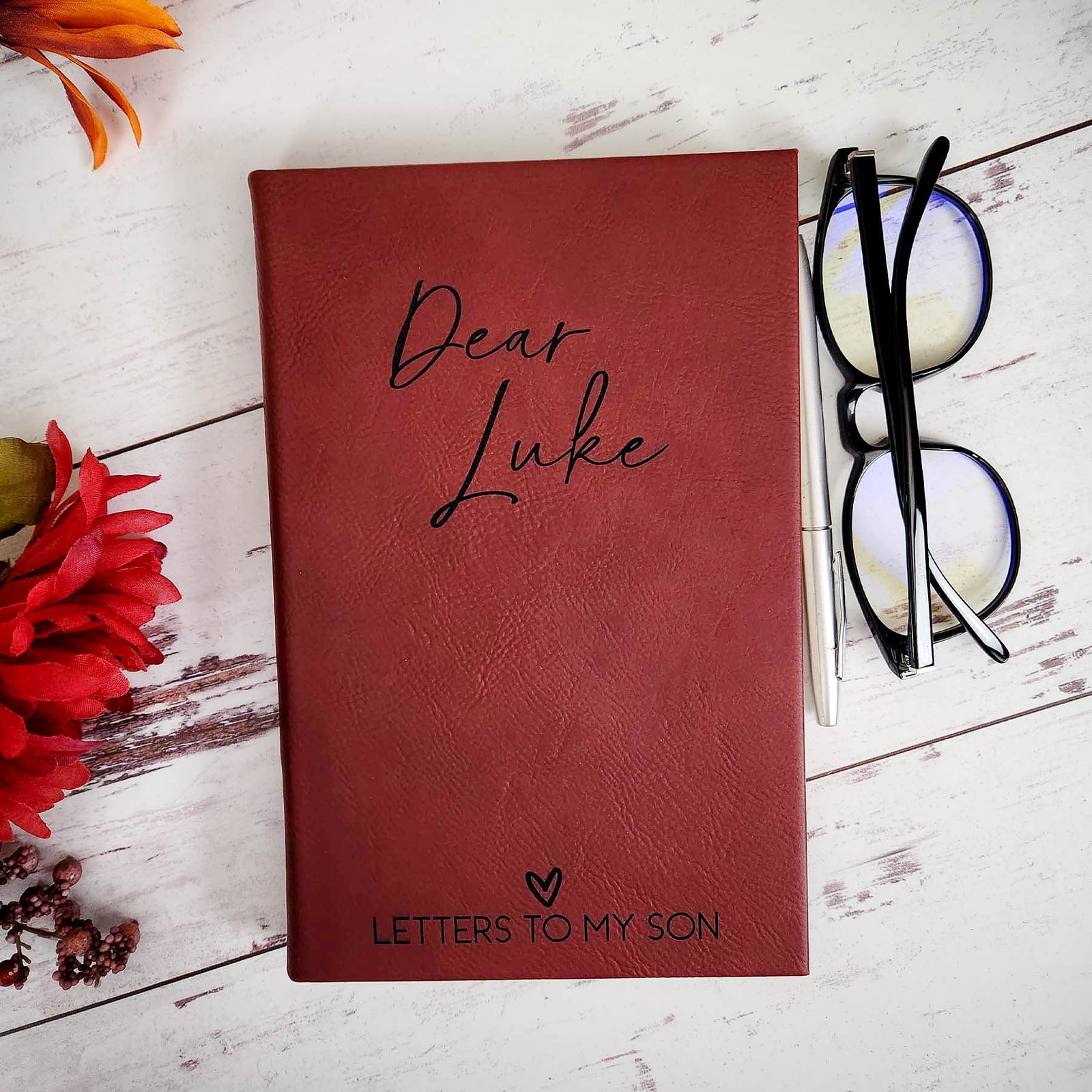 Letters To My Son Personalized Journal Rose