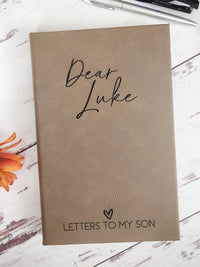 Letters To My Son Personalized Journal Light Brown