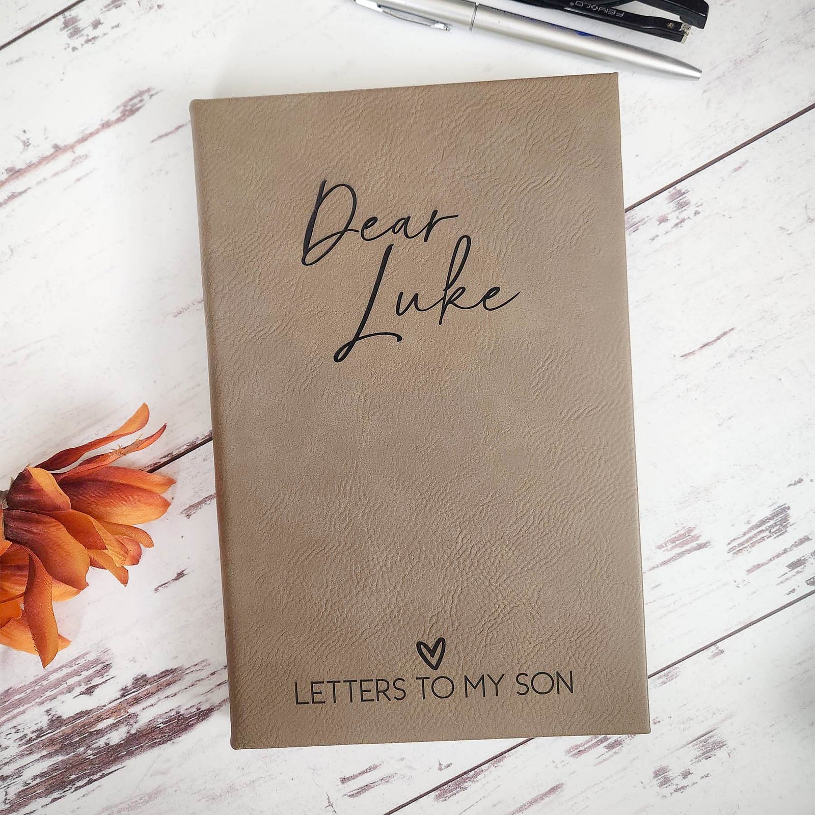 Letters To My Son Personalized Journal Light Brown