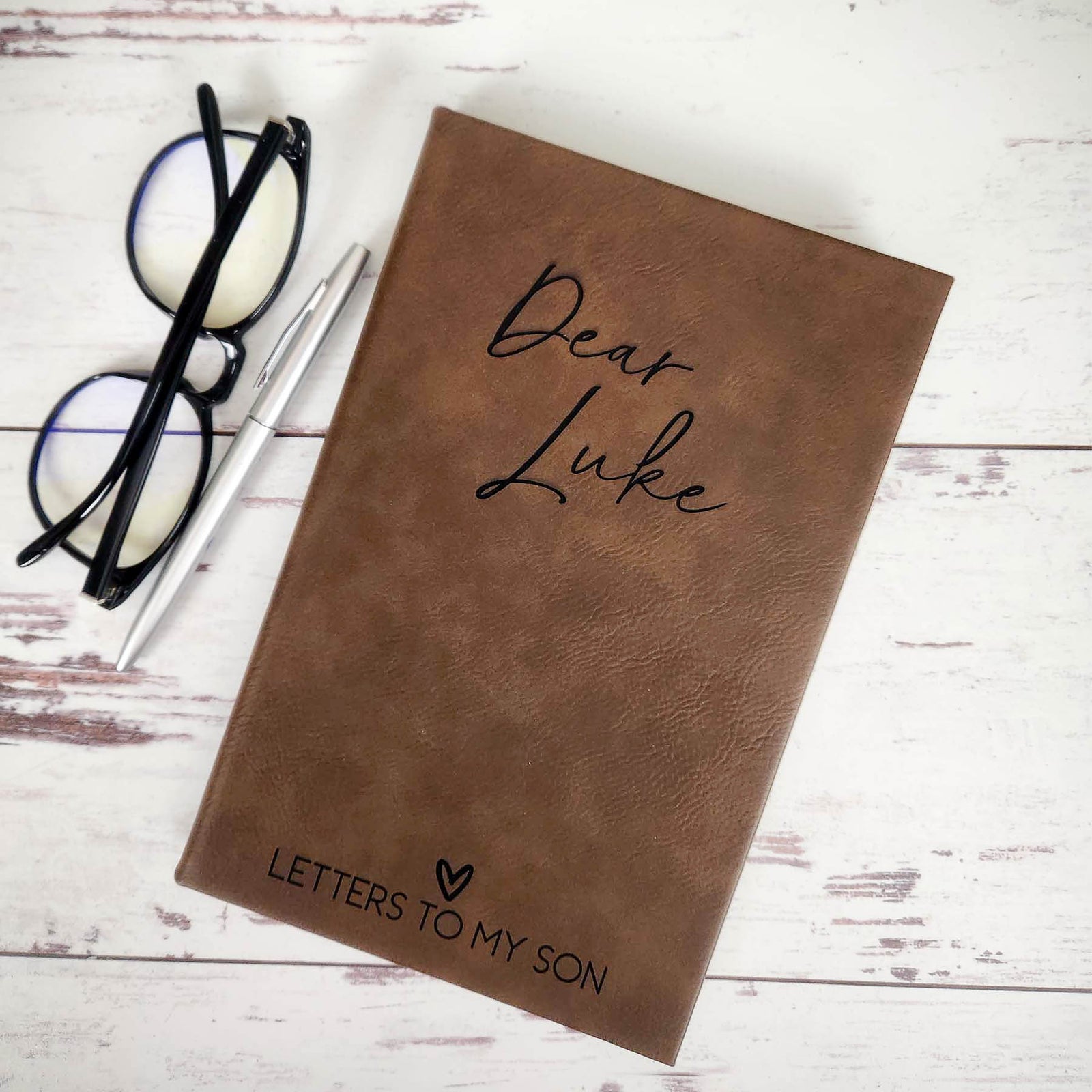 Letters To My Son Personalized Journal Dark Brown