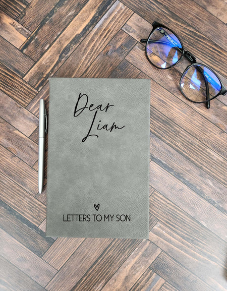Letters To My Son Personalized Journal Gray