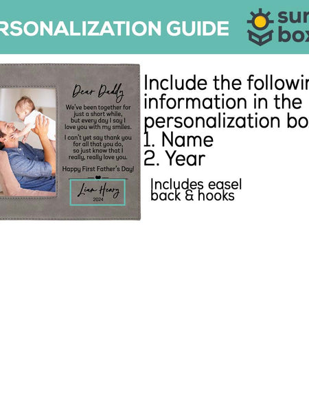 Dear Daddy First Father's Day Custom Leatherette Picture Frame by Sunny Box