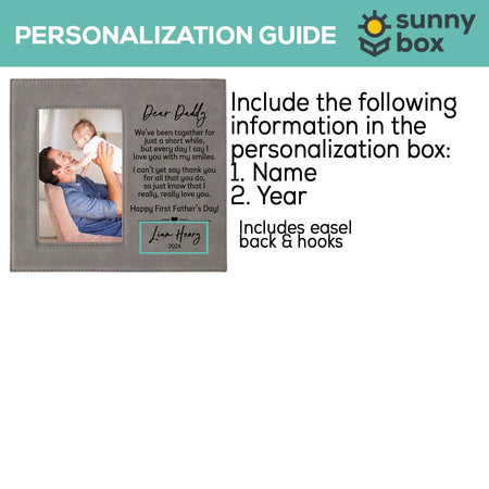 Dear Daddy First Father's Day Custom Leatherette Picture Frame by Sunny Box