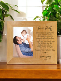 Dear Daddy First Father's Day Custom Wood Picture Frame by Sunny Box