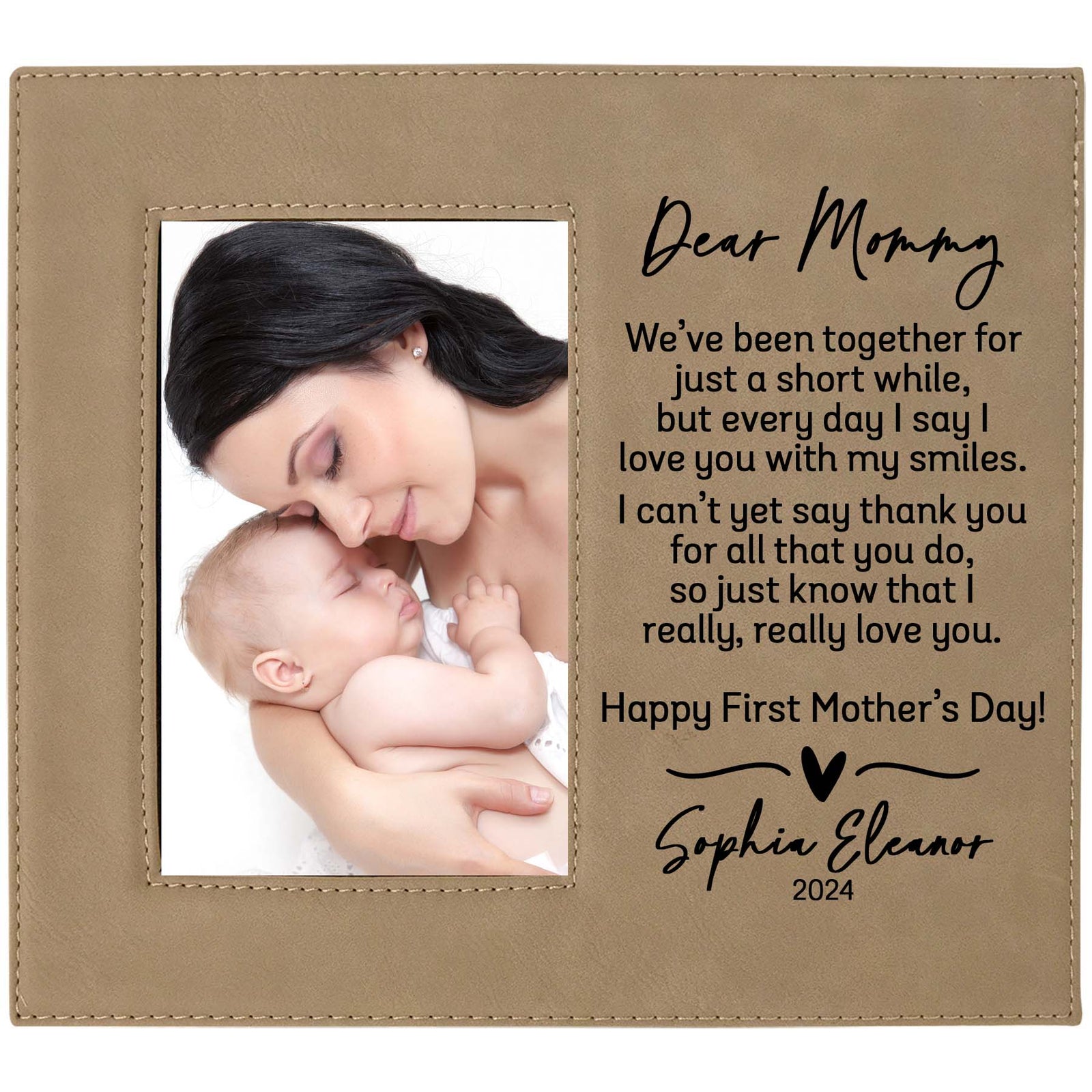 Dear Mommy First Mother's Day Custom Leatherette Picture Frame by Sunny Box