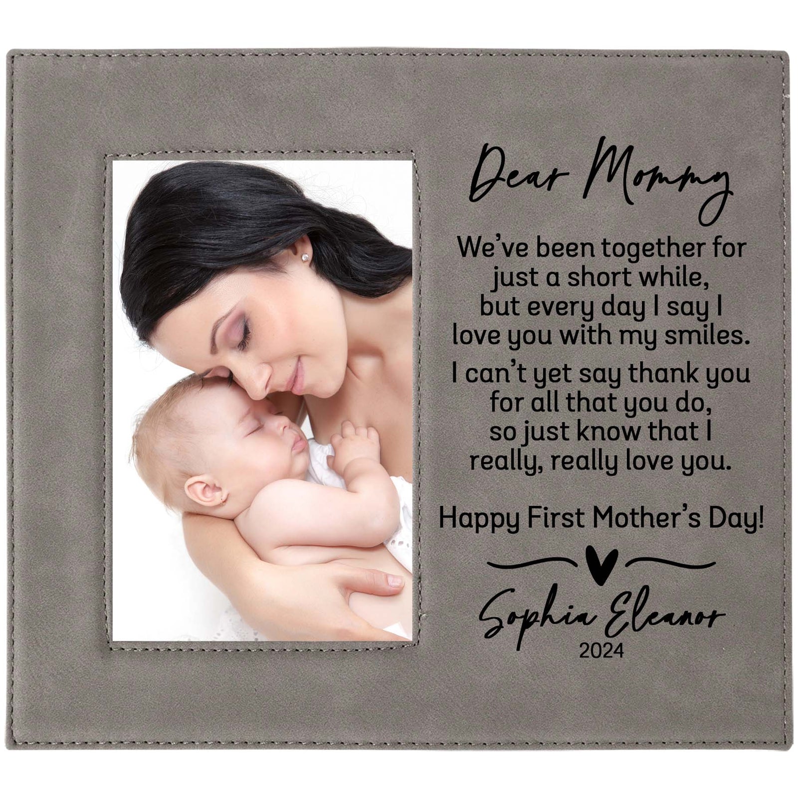 Dear Mommy First Mother's Day Custom Leatherette Picture Frame by Sunny Box