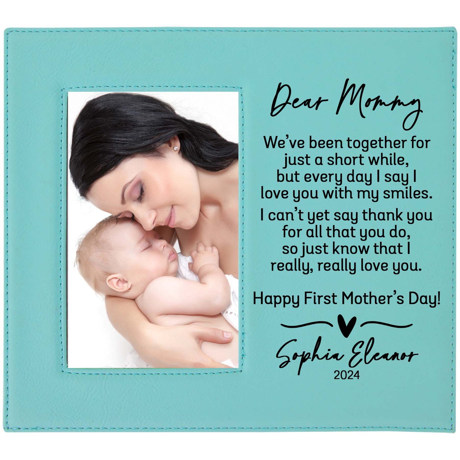 Dear Mommy First Mother's Day Custom Leatherette Picture Frame by Sunny Box