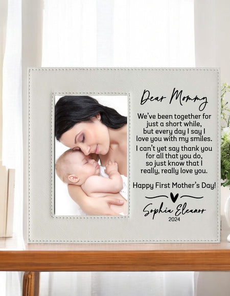 Dear Mommy First Mother's Day Custom Leatherette Picture Frame by Sunny Box
