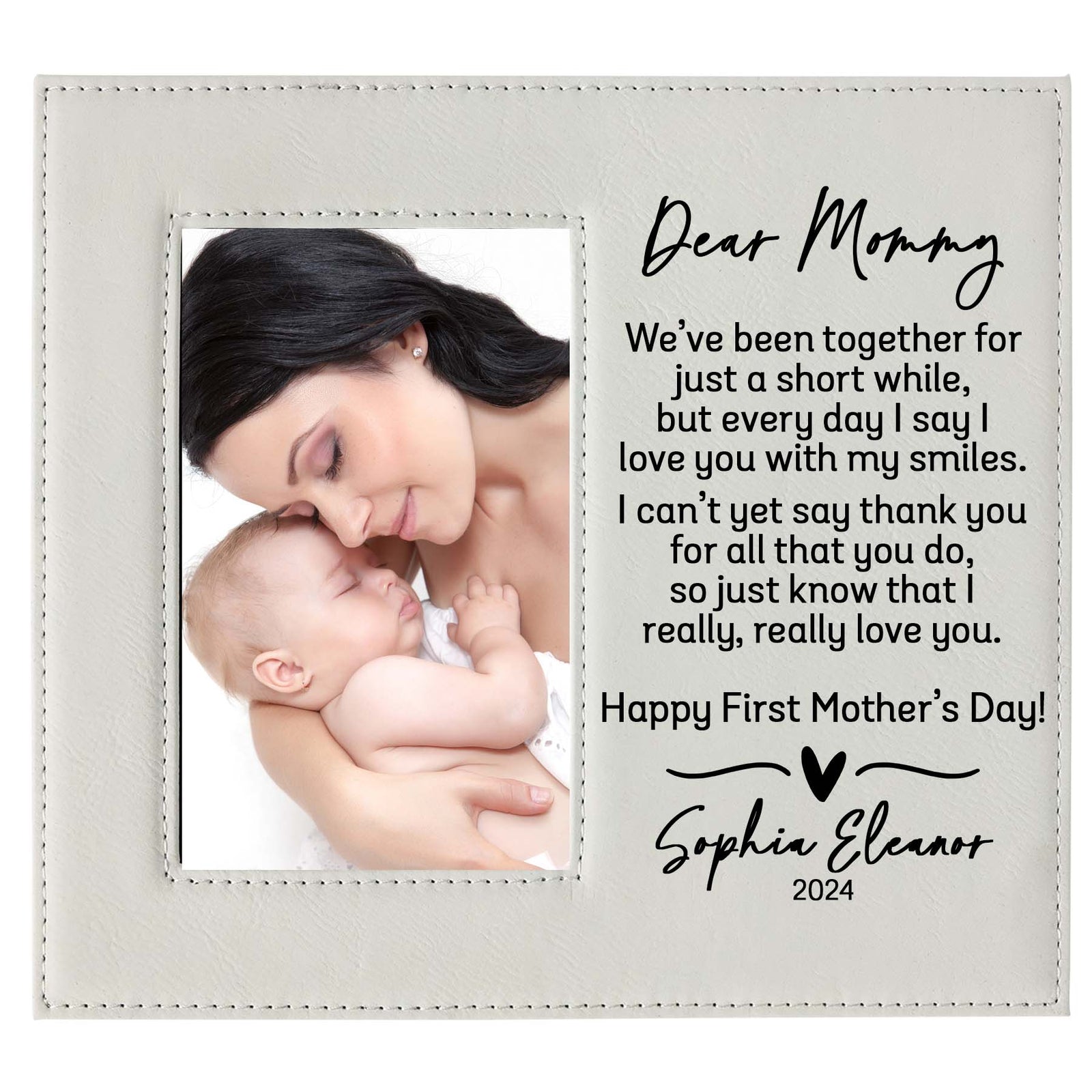 Dear Mommy First Mother's Day Custom Leatherette Picture Frame by Sunny Box