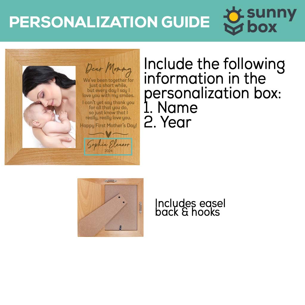 Dear Mommy First Mother's Day Custom Wood Picture Frame by Sunny Box