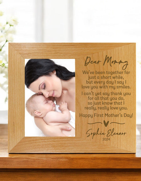 Dear Mommy First Mother's Day Custom Wood Picture Frame by Sunny Box