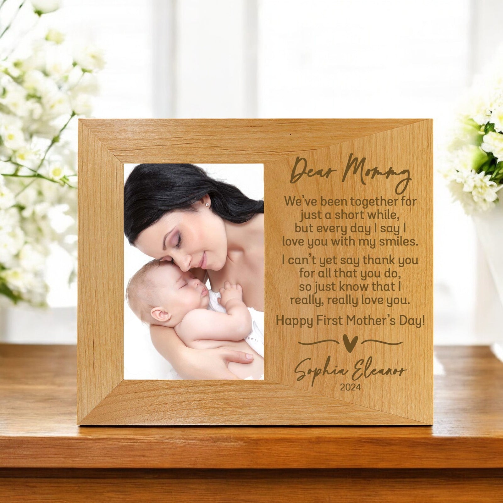 Dear Mommy First Mother's Day Custom Wood Picture Frame by Sunny Box