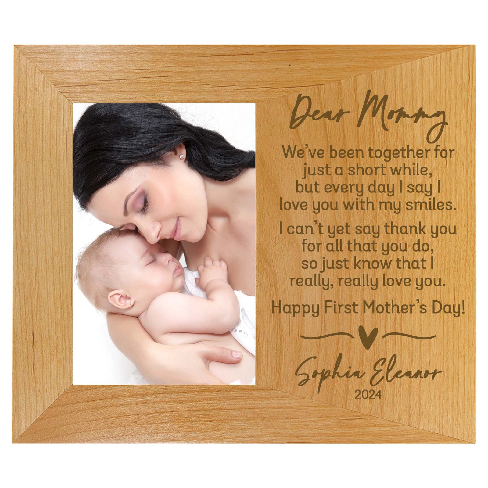 Dear Mommy First Mother's Day Custom Wood Picture Frame by Sunny Box