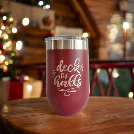 Deck the Halls - Engraved Polar Camel Wine Tumbler