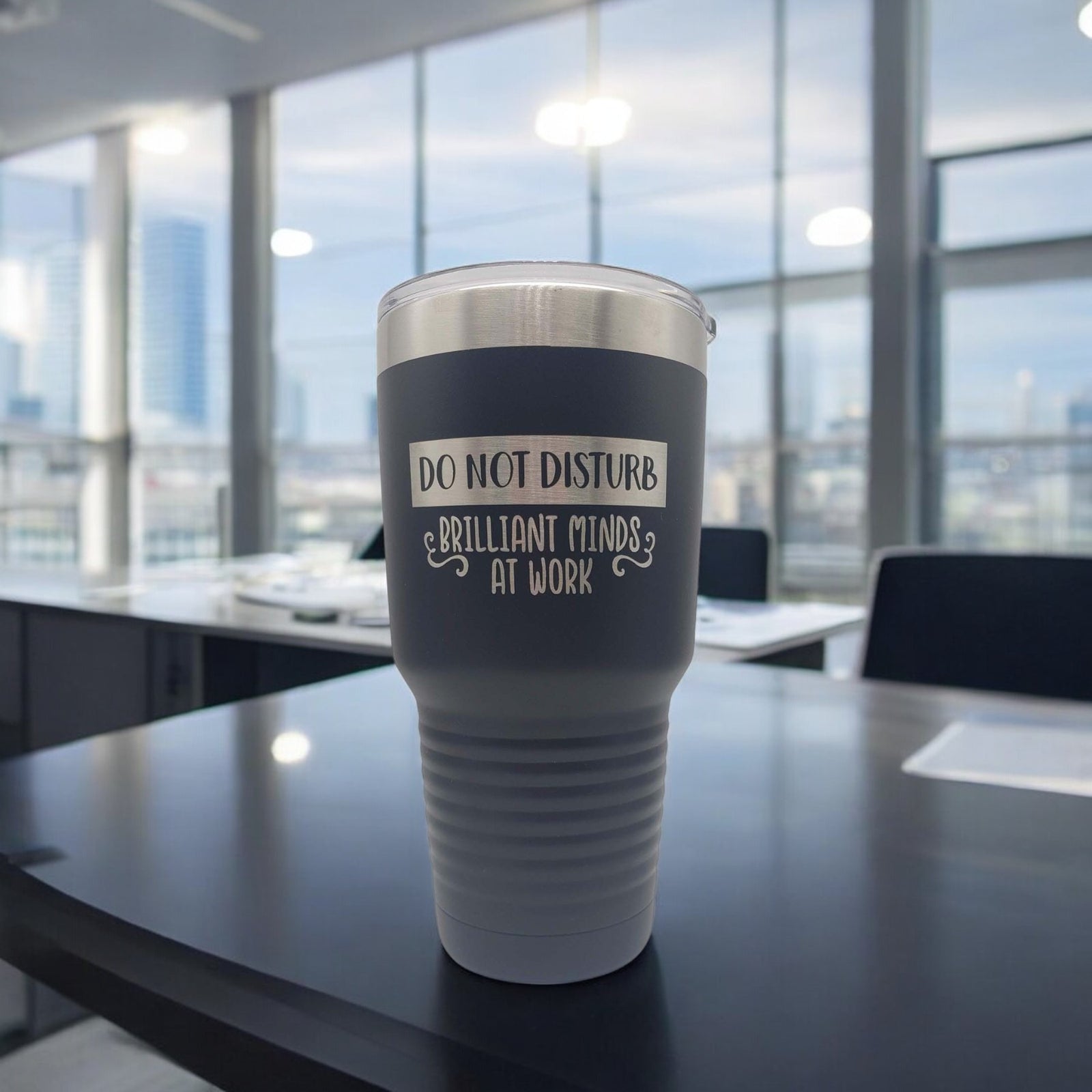 Do not Disturb - Brilliant Mind At Work - Funny Workplace Humor Engraved Polar Camel Tumbler