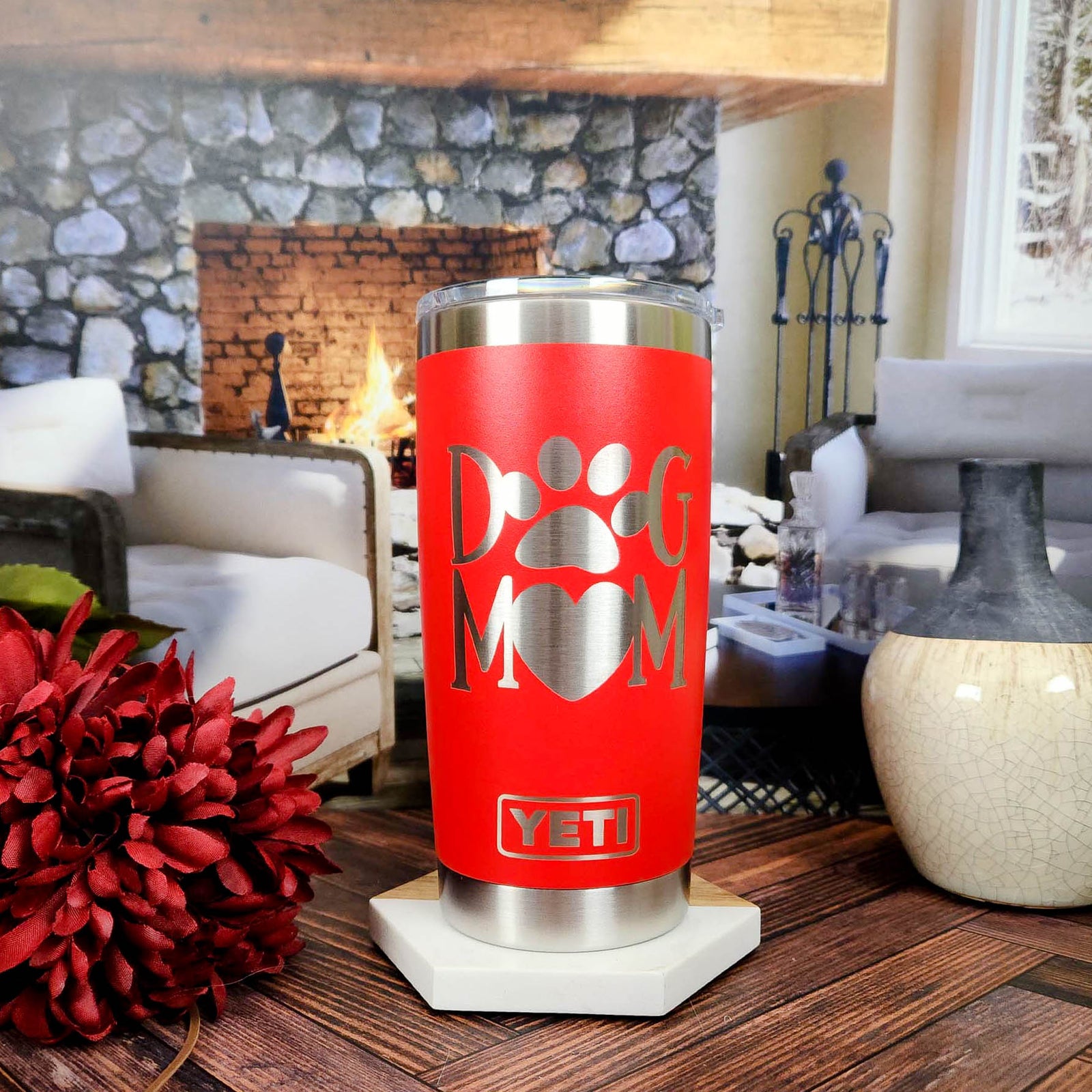 Dog Mom Design #2 Engraved YETI Tumbler