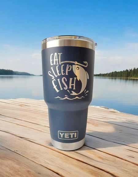Eat Sleep Fish - Engraved YETI Tumbler