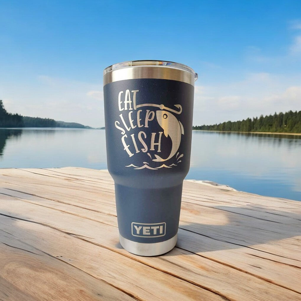 Eat Sleep Fish - Engraved YETI Tumbler