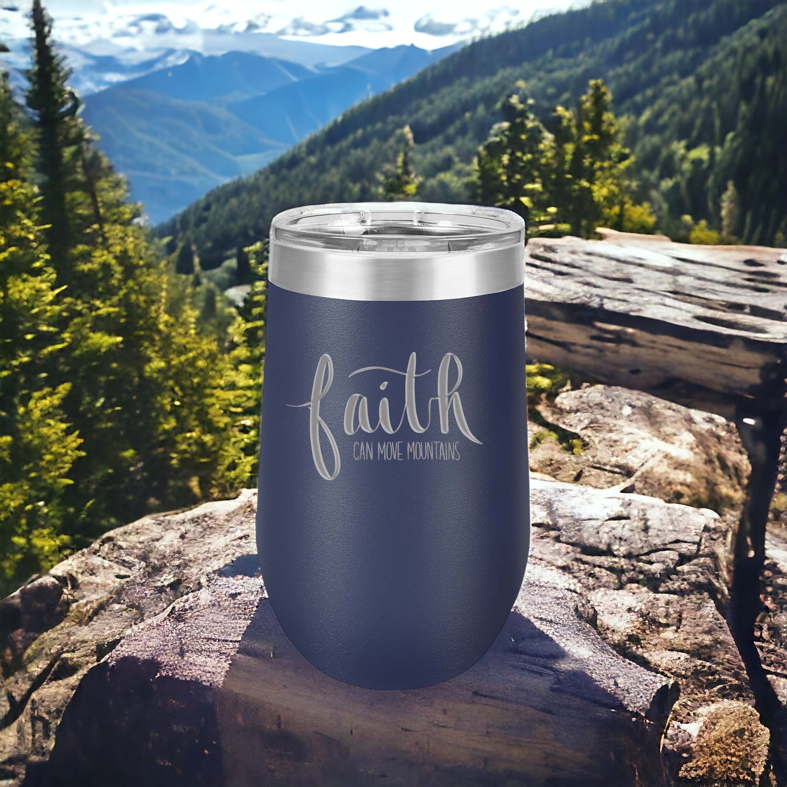 Faith Can Move Mountains - Christian Engraved Polar Camel Tumbler