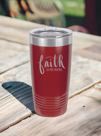 Faith Can Move Mountains - Christian Engraved Polar Camel Tumbler