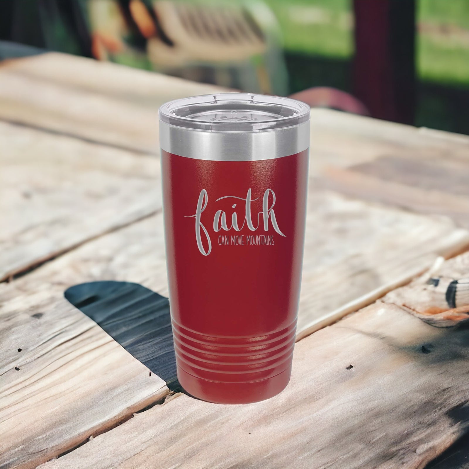 Faith Can Move Mountains - Christian Engraved Polar Camel Tumbler