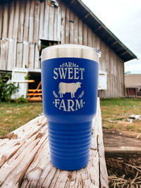 Farm Sweet Farm Engraved 30oz Blue Polar Camel Tumbler - Sunny Box
