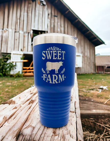 Farm Sweet Farm Engraved 30oz Blue Polar Camel Tumbler - Sunny Box