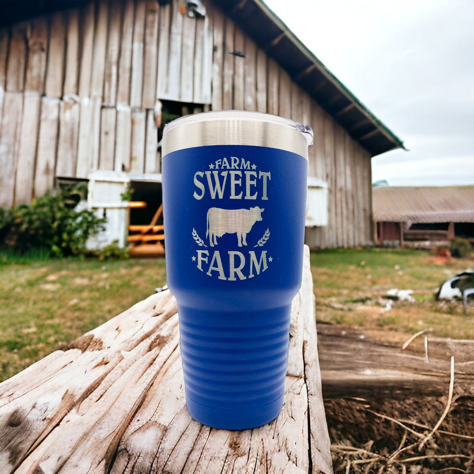 Farm Sweet Farm Engraved 30oz Blue Polar Camel Tumbler - Sunny Box
