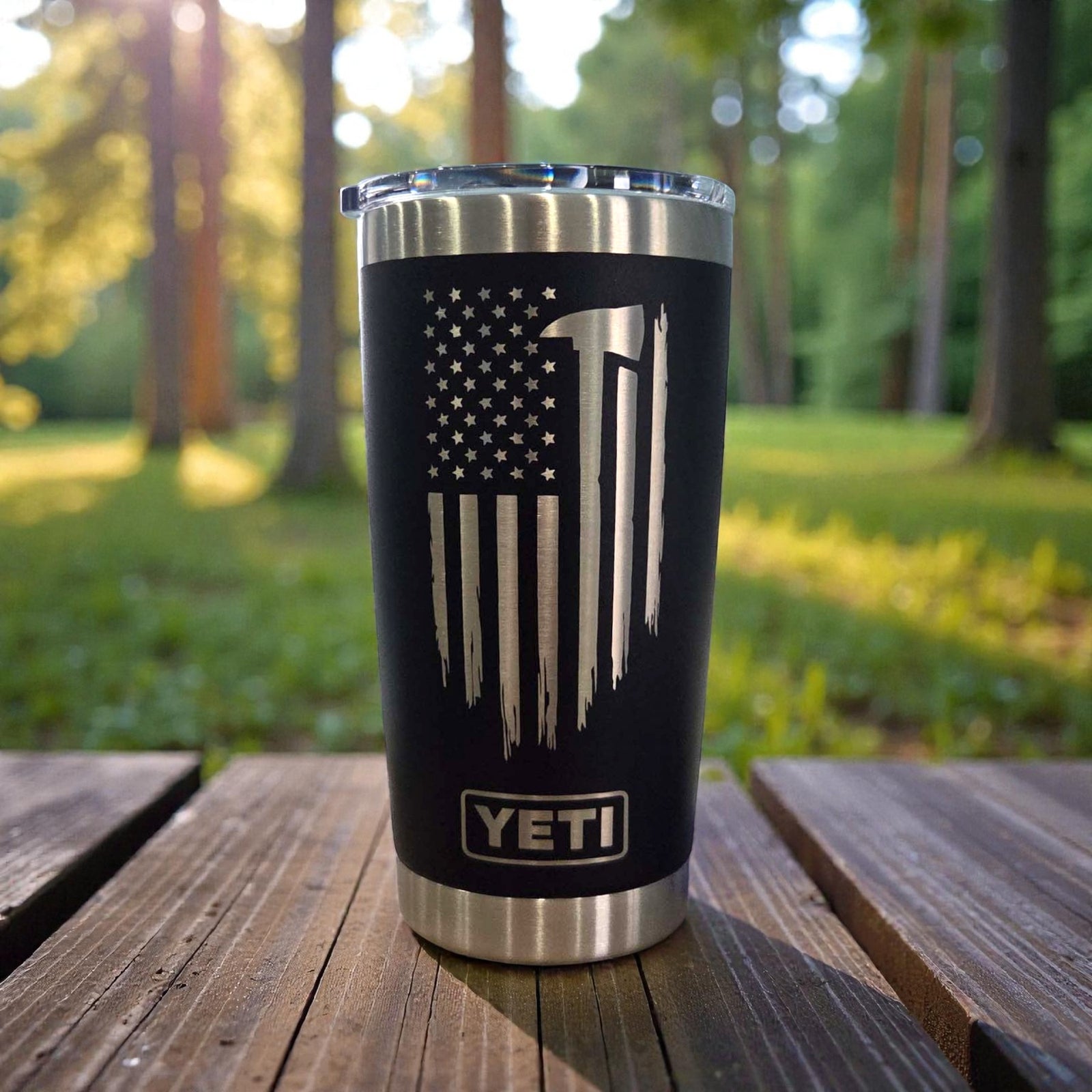 Thin Red Line Firefighter Flag YETI