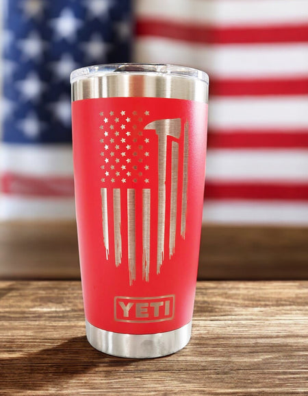 Thin Red Line Firefighter Flag YETI