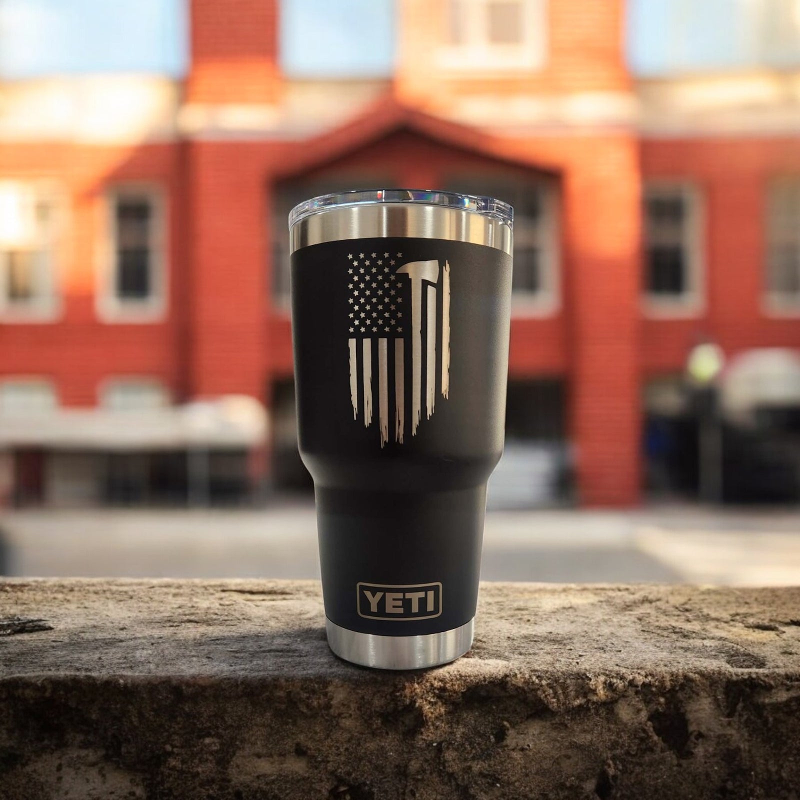 Thin Red Line Firefighter Flag YETI