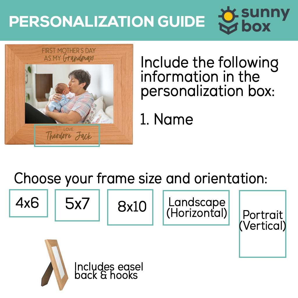 First Mother's Day As My Grandma Wood Picture Frame