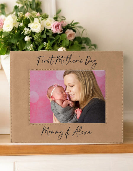 First Mother's Day Leatherette Picture Frame