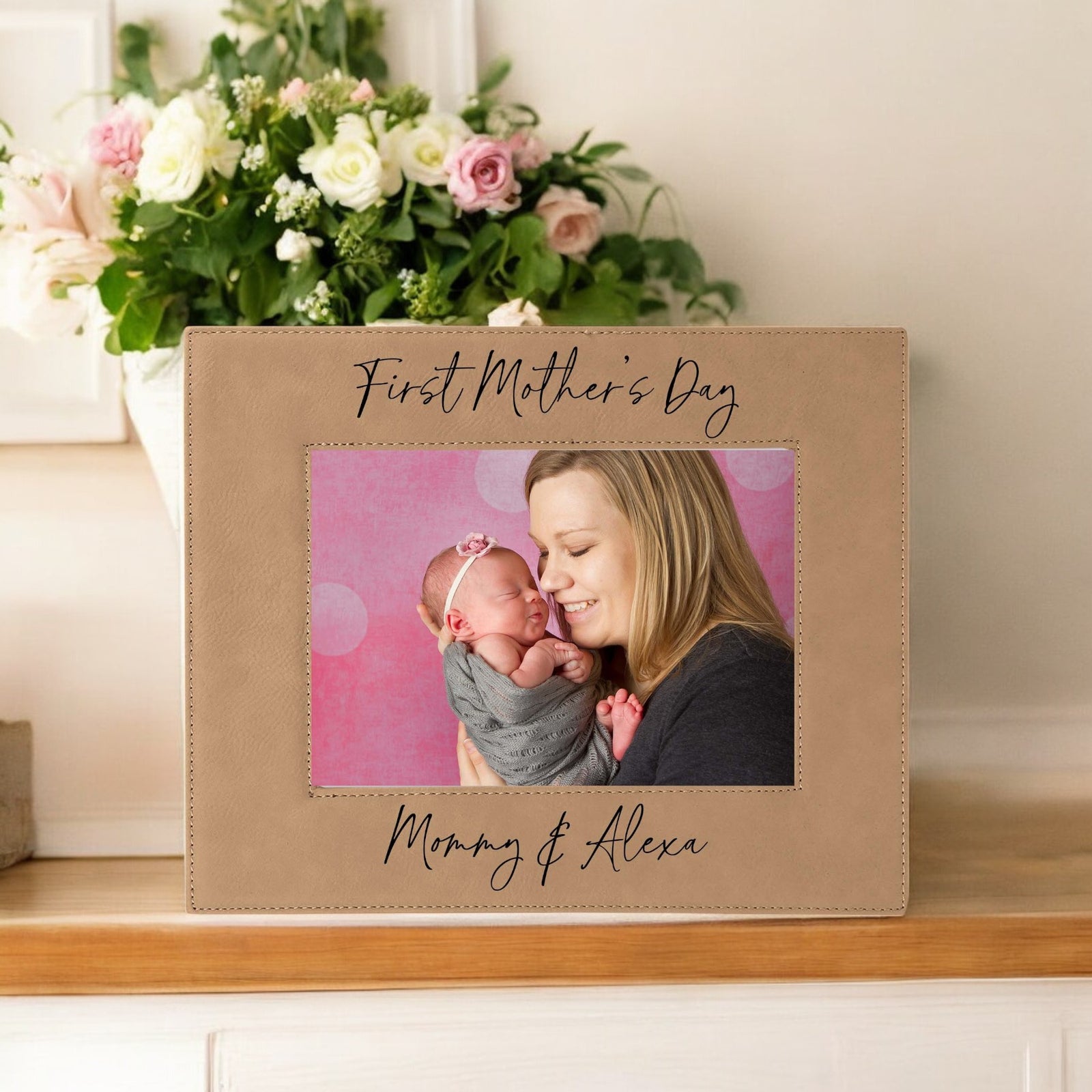 First Mother's Day Leatherette Picture Frame