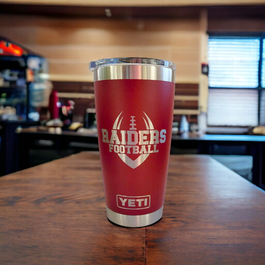 Football School Mascot - Engraved YETI Tumbler