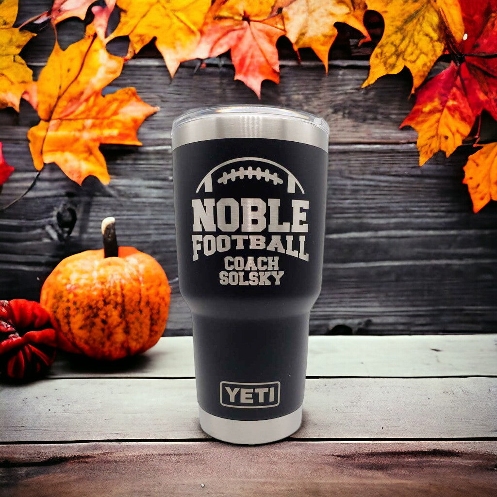 Football School Mascot - Engraved YETI Tumbler