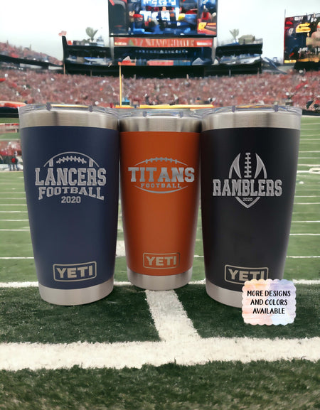 Football School Mascot - Engraved YETI Tumbler