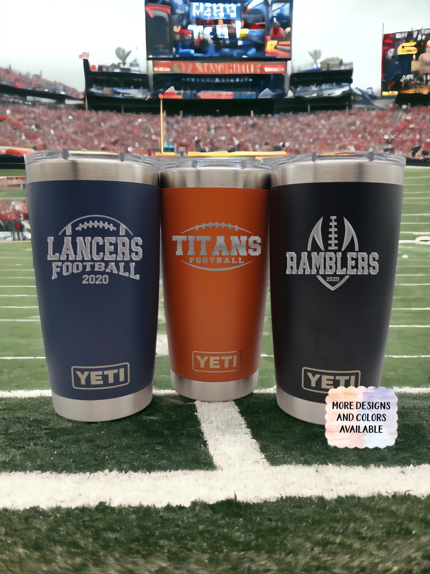 Football School Mascot - Engraved YETI Tumbler